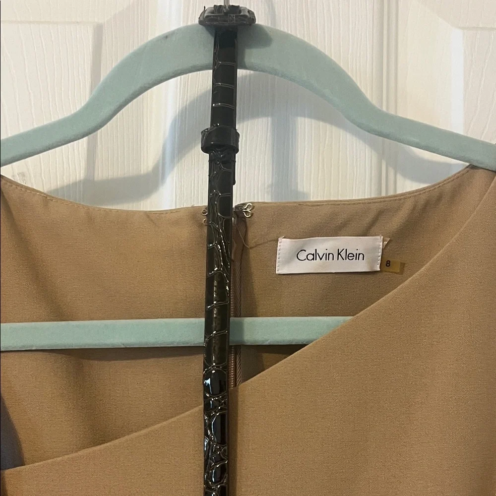 Calvin Klein One Shoulder Tan Dress - Picture 3 of 3